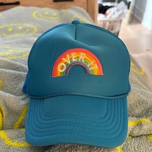 Blue Trucker Hat with Rainbow Patch